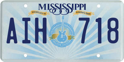 MS license plate AIH718