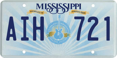MS license plate AIH721