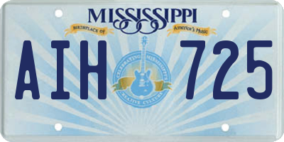 MS license plate AIH725