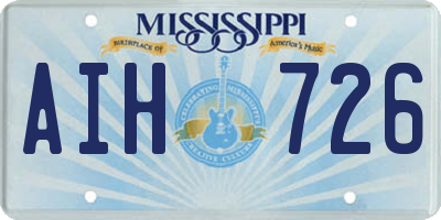 MS license plate AIH726