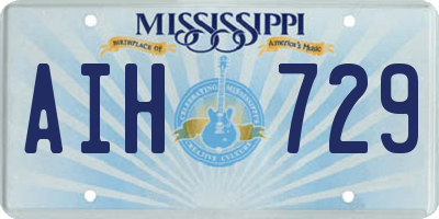 MS license plate AIH729