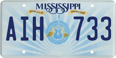 MS license plate AIH733