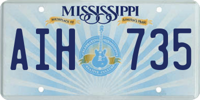 MS license plate AIH735
