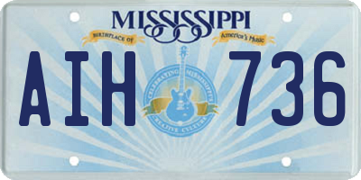 MS license plate AIH736
