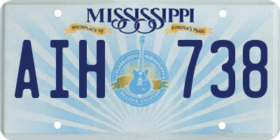 MS license plate AIH738