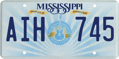 MS license plate AIH745
