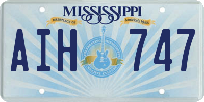 MS license plate AIH747