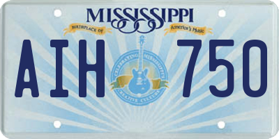 MS license plate AIH750