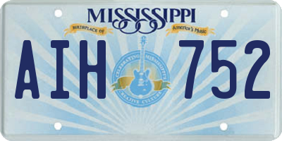 MS license plate AIH752