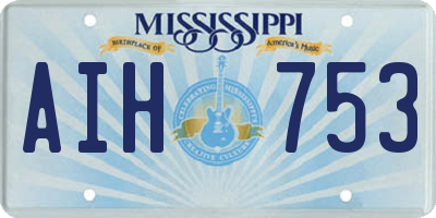 MS license plate AIH753