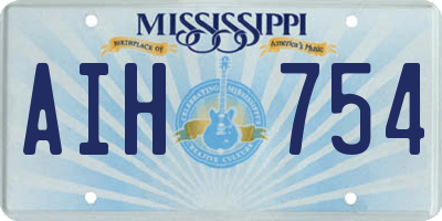 MS license plate AIH754