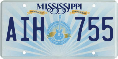 MS license plate AIH755