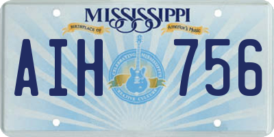 MS license plate AIH756