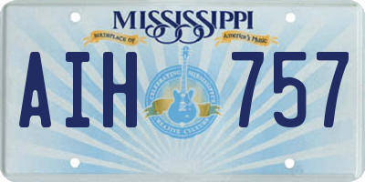 MS license plate AIH757
