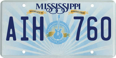 MS license plate AIH760
