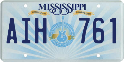 MS license plate AIH761