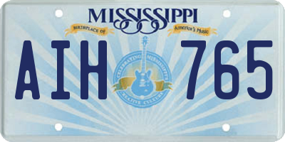 MS license plate AIH765