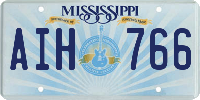 MS license plate AIH766