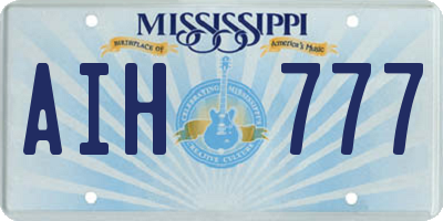 MS license plate AIH777