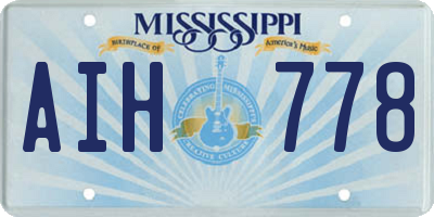 MS license plate AIH778