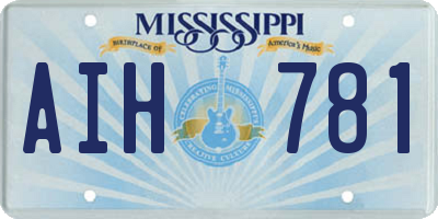 MS license plate AIH781