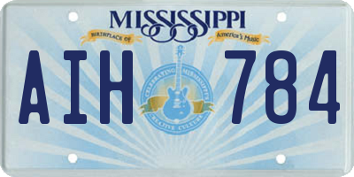 MS license plate AIH784