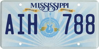 MS license plate AIH788