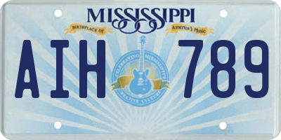 MS license plate AIH789