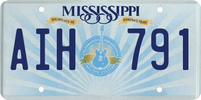 MS license plate AIH791