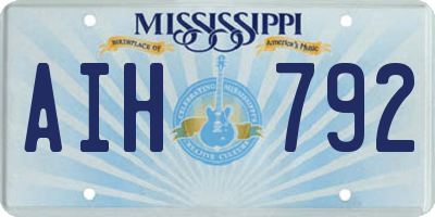 MS license plate AIH792