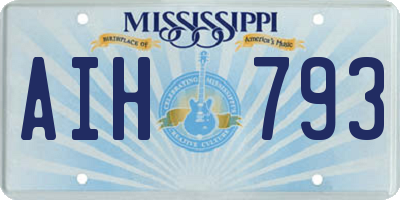 MS license plate AIH793