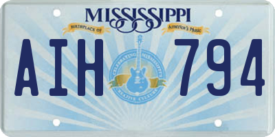 MS license plate AIH794