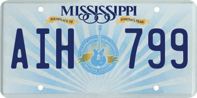 MS license plate AIH799