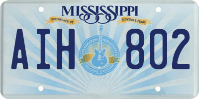 MS license plate AIH802