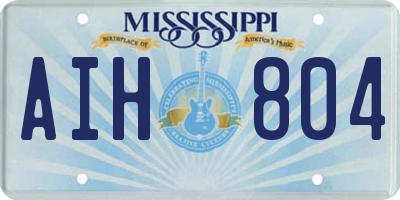 MS license plate AIH804