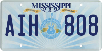 MS license plate AIH808