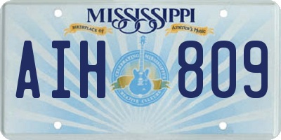 MS license plate AIH809
