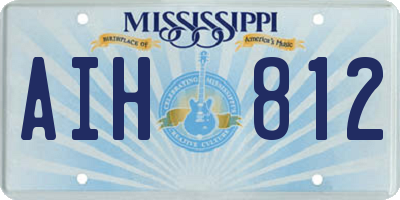 MS license plate AIH812
