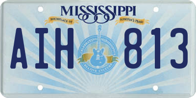 MS license plate AIH813