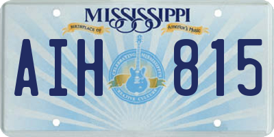 MS license plate AIH815