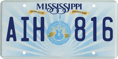 MS license plate AIH816