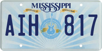 MS license plate AIH817