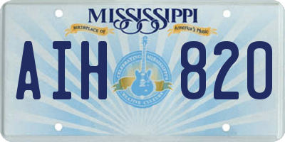 MS license plate AIH820