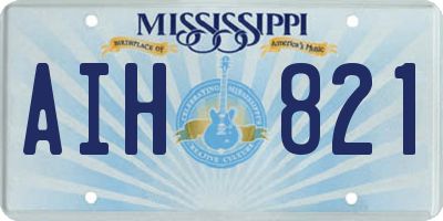 MS license plate AIH821
