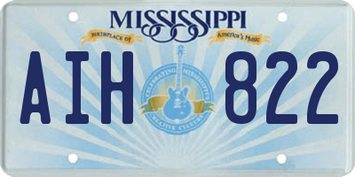 MS license plate AIH822
