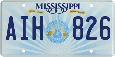 MS license plate AIH826