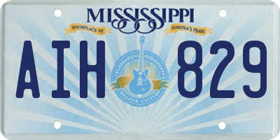 MS license plate AIH829