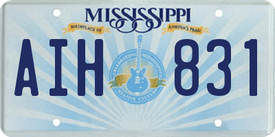MS license plate AIH831
