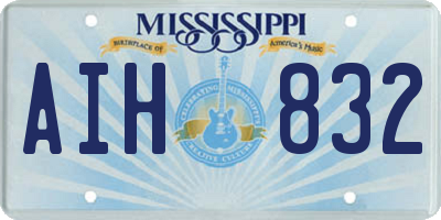 MS license plate AIH832