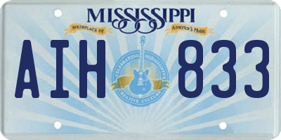 MS license plate AIH833